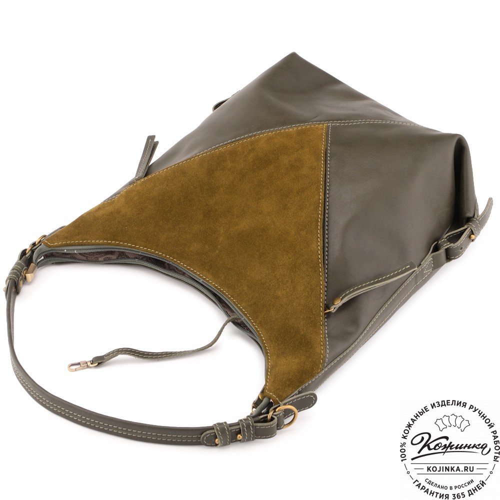  Женская кожаная сумка "Эмилия" (хаки)